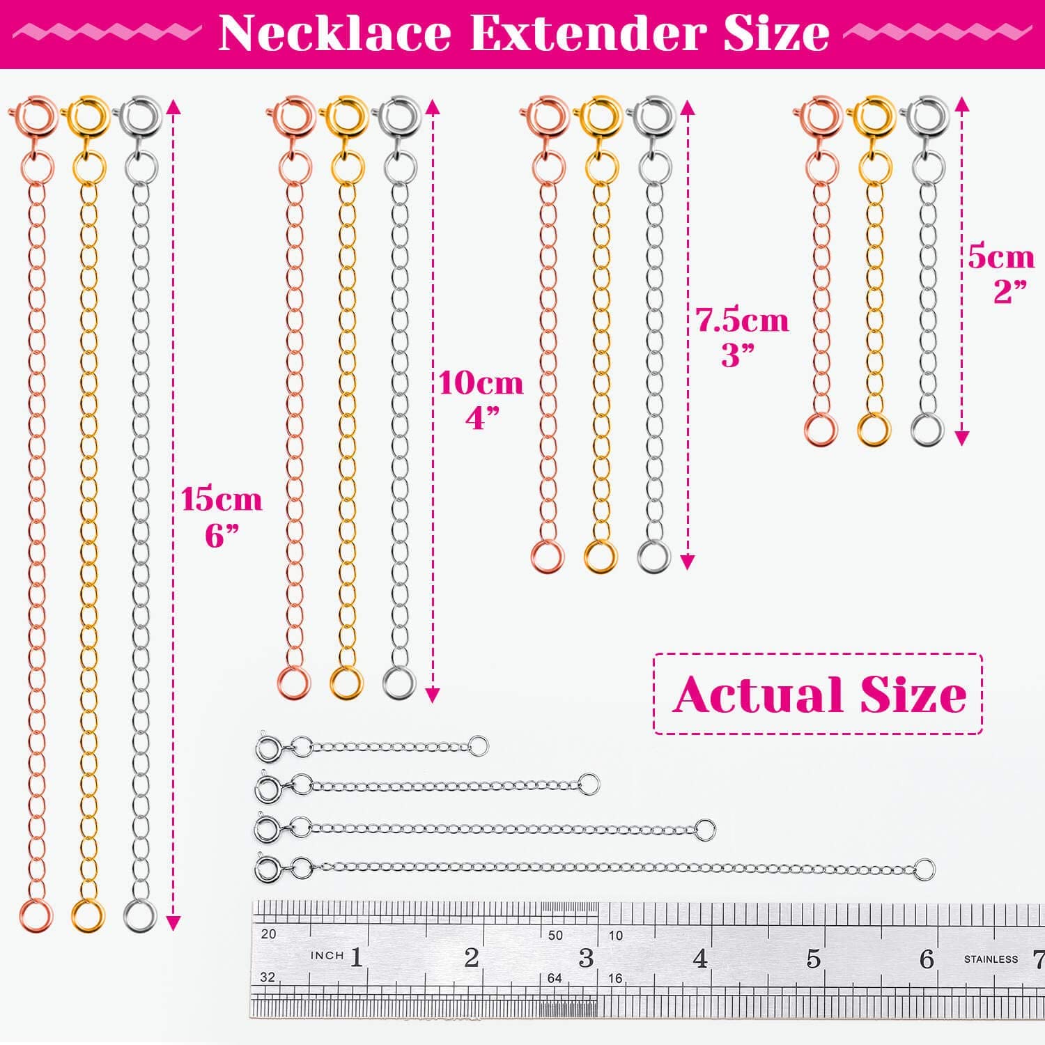 SANNIDHI 12PCS Necklace Extenders Delicate Necklace Extender Chain Set for Women Girl Men Boy-2 SANNIDHI 12PCS Necklace Extenders Delicate Necklace Extender Chain Set for Women Girl Men Boy-2